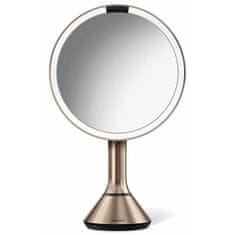 Ogledalo za polnjenje z nadzorom jakosti svetlobe na dotik Dual Light 20 cm Rose Gold iz nerjavečega