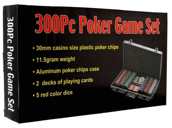 Teddies Poker set s kartami in kocakami, v aluminijastem kovčku, 40 x 24 x 8 cm, 300/1