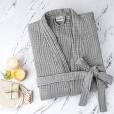 Denizli Concept Kopalni plašč iz muslina KIMONO siva. 100% bombaž., L-XL