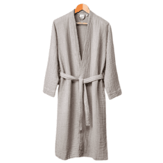 Denizli Concept Kopalni plašč iz muslina KIMONO siva. 100% bombaž., L-XL