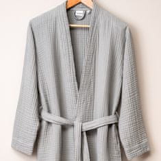 Denizli Concept Kopalni plašč iz muslina KIMONO siva. 100% bombaž., L-XL