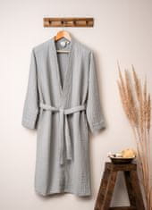 Denizli Concept Kopalni plašč iz muslina KIMONO siva. 100% bombaž., L-XL