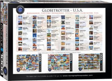 EuroGraphics Sestavljanka World Travel Puzzle - ZDA 1000 kosov
