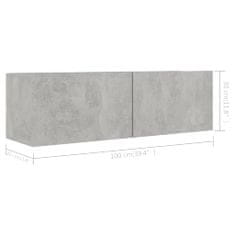 Greatstore Komplet TV omaric 6-delni betonsko siva iverna plošča