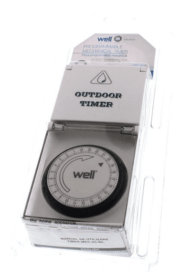 Well Timer analogni , 24H/15min, 16A, 3500W, IP44, bela barva