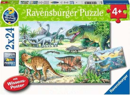 Ravensburger Puzzle Svet dinozavrov 2x24 kosov