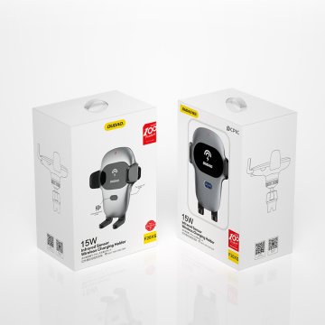 shumee Avtomobilsko držalo z brezžičnim polnilnikom Qi 15W, sivo