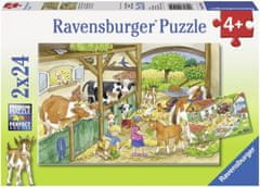 Ravensburger Puzzle Dan na kmetiji 2x24 kosov