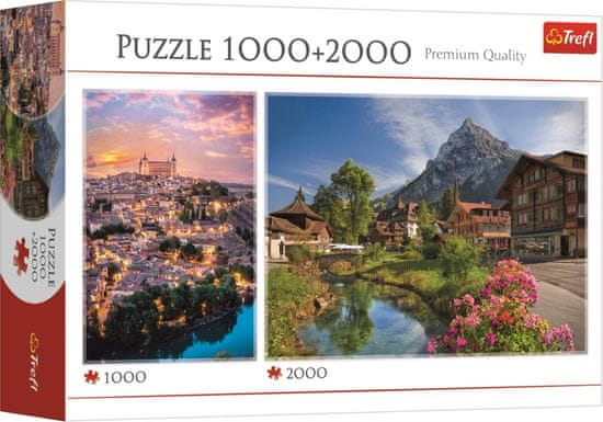 Trefl Puzzle 2v1 Toledo 1000 kosov + Poletje v Alpah 2000 kosov