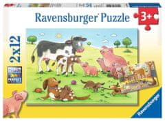 Ravensburger Puzzle Živalska farma 2x12 kosov