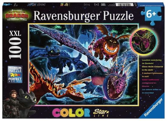 Ravensburger Svetleča sestavljanka Kako izuriti svojega zmaja III XXL 100 kosov