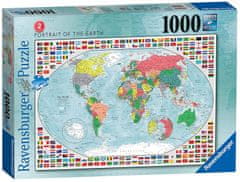 Ravensburger Puzzle Barvni zemljevid sveta 1000 kosov