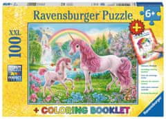 Ravensburger Puzzle Čarobni samorogi XXL 100 kosov + pobarvanka