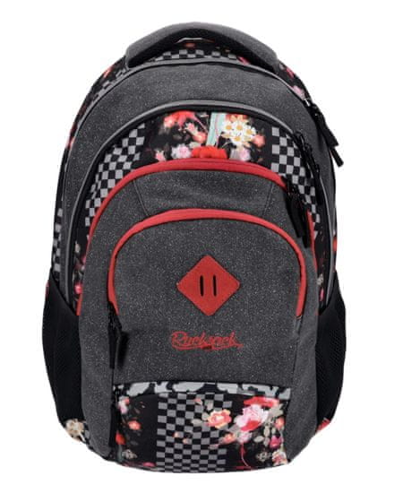 Rucksack Only Grand nahrbtnik, šolski, 35 L, črna vrtnica