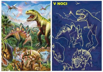 Dino Svetleča sestavljanka Svet dinozavrov XL 100 kosov