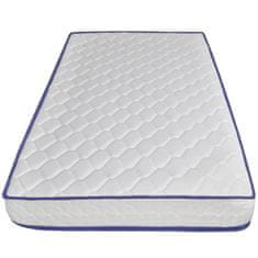 Vidaxl Postelja z vzmetnico iz sp, pene belo umetno usnje 160x200 cm