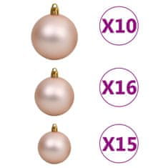 Vidaxl Umetna novoletna jelka 300 LED diod in komplet bučk 180 cm