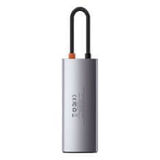 BASEUS Metal Gleam HUB adapter USB-C - USB-C PD 100W / HDMI 4K / 3x USB 3.2, siva