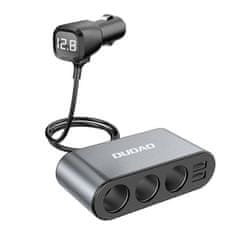 DUDAO R1Pro avto polnilec 2x USB / 3x Splitter, črna