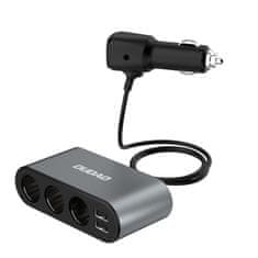 DUDAO R1Pro avto polnilec 2x USB / 3x Splitter, črna