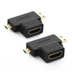 Ugreen adapter Micro HDMI + Mini HDMI / HDMI, črna