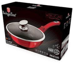 Berlingerhaus Ponev WOK s pokrovom z marmornato površino 28 cm Burgundija Metallic Line BH-1265