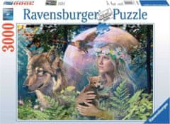 Ravensburger Puzzle Gozdna dama - Volk v mesečini 3000 kosov