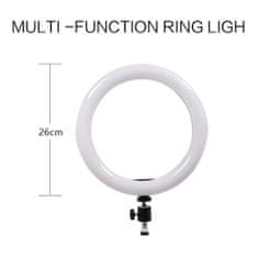 MG Selfie Ring krožka LED svetloba 10.2'' + stativ 1.6m, črna