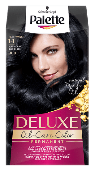 Schwarzkopf Palette Deluxe barva za lase, 909 Blue Black