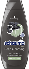 Schauma Charcoal & Clay 3v1 šampon za moške, 400 ml