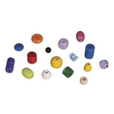 Rayher.	 Lesene perle, različne barve, 4-16 mm o, posoda 1200 g