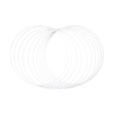 Rayher.	 Obroči kovinski, 25 cm, beli, set 10