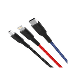 XO Kabel NB54 3v1 Lightning + USB-C + microUSB 