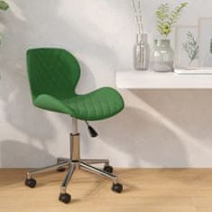 Vidaxl Vrtljivi pisarniški stol, temno zelene barve, oblazinjen z žametom