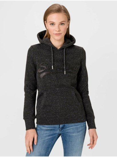 Superdry Ženska Tonal Embossed Pulover Črna