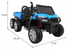 Otroški kmetijski električni avto RIDER 6X6 2x12V modra