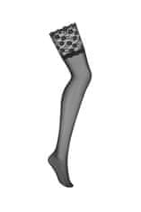 Obsessive Ženske samostoječe nogavice Letica stocking, črna, L/XL
