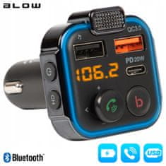 Blow 74-166 FM oddajnik, Bluetooth 5.0, Quick Charge 3.0 in PD20W, Super Bass, prostoročno telefoniranje (FM-BL-TRANSMITER-74-166)