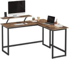 VASAGLE Kotna računalniška miza s stojalom za monitor LWD56X