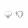 Romantični srebrni uhani Hearts E0002421
