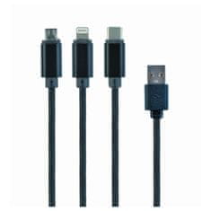 CABLEXPERT Kabel USB combo 3-v-1 črn