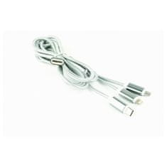 CABLEXPERT Kabel USB combo 3-v-1 srebrn