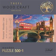 Trefl Wood Craft Origin puzzle Westminstrska palača, Big Ben, London 501 kosov