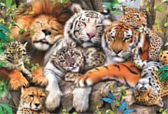 Trefl Sestavljanka Wood Craft Origin Divje mačke v džungli 501 kosov
