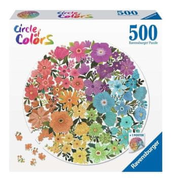 Ravensburger Okrogla sestavljanka Krog barv: Rože 500 kosov