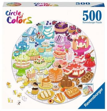 Ravensburger Okrogla sestavljanka Krog barv: Pisane sladice 500 kosov