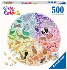 Ravensburger Okrogla sestavljanka Krog barv: Živali 500 kosov