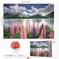 Educa Puzzle Cvetje na obali jezera Sils, Švica 1500 kosov