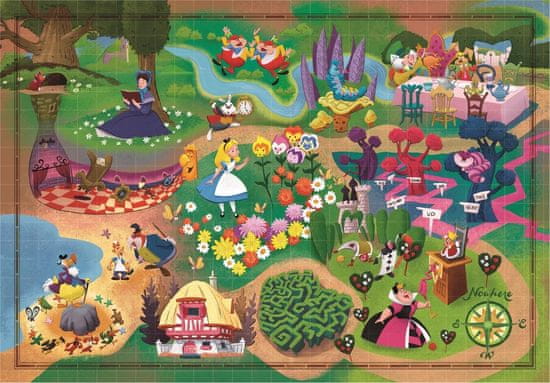 Clementoni Puzzle Story Maps: Alica v čudežni deželi 1000 kosov