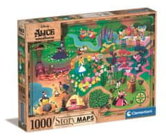 Clementoni Puzzle Story Maps: Alica v čudežni deželi 1000 kosov
